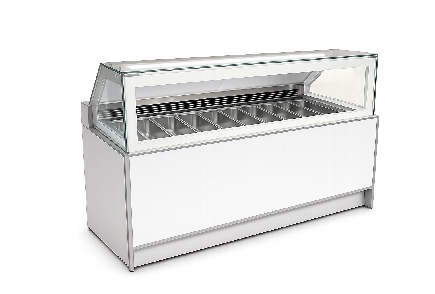 Vitrina exhibidora Icemel, vista en ángulo