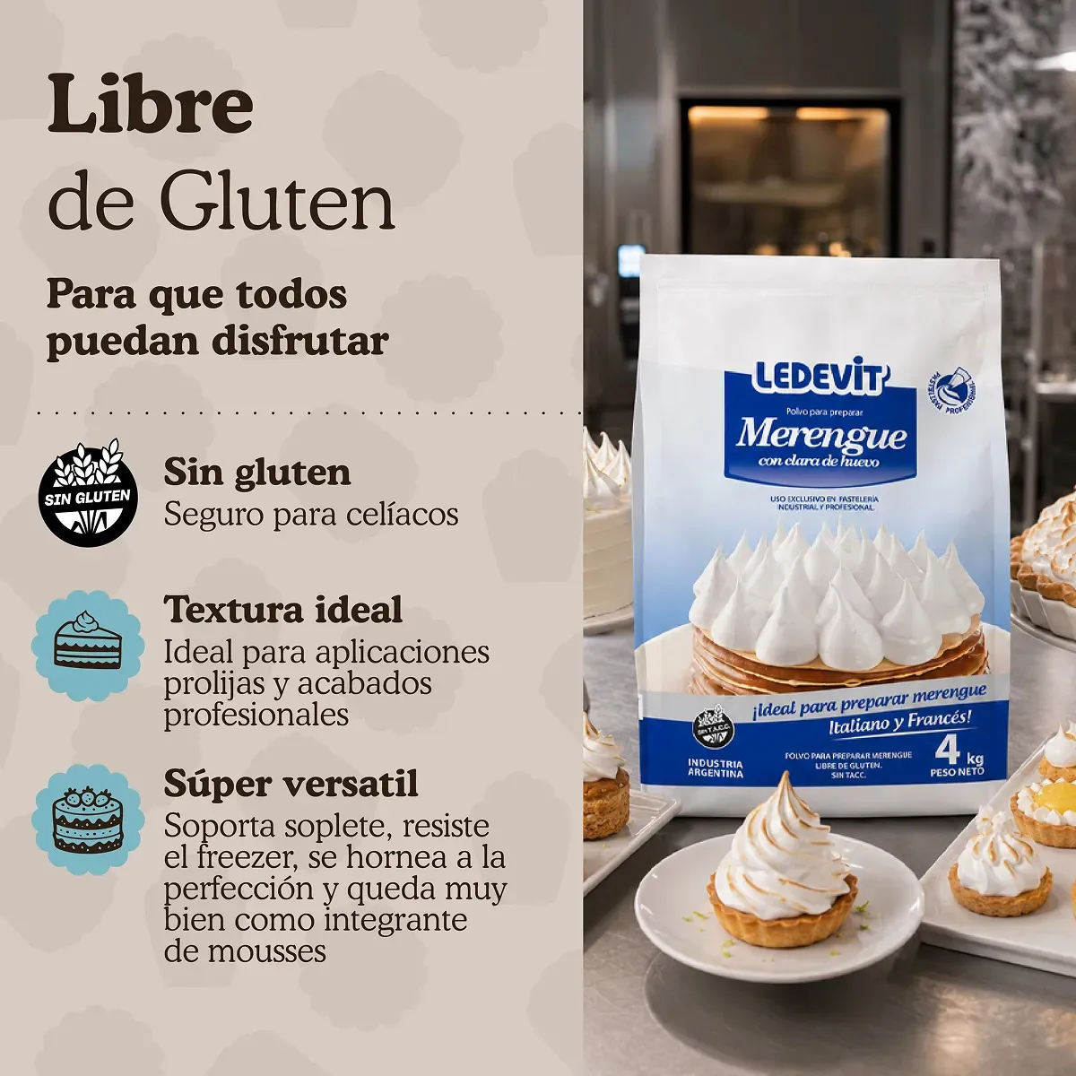 Polvo para preparar Merengue 4 kg