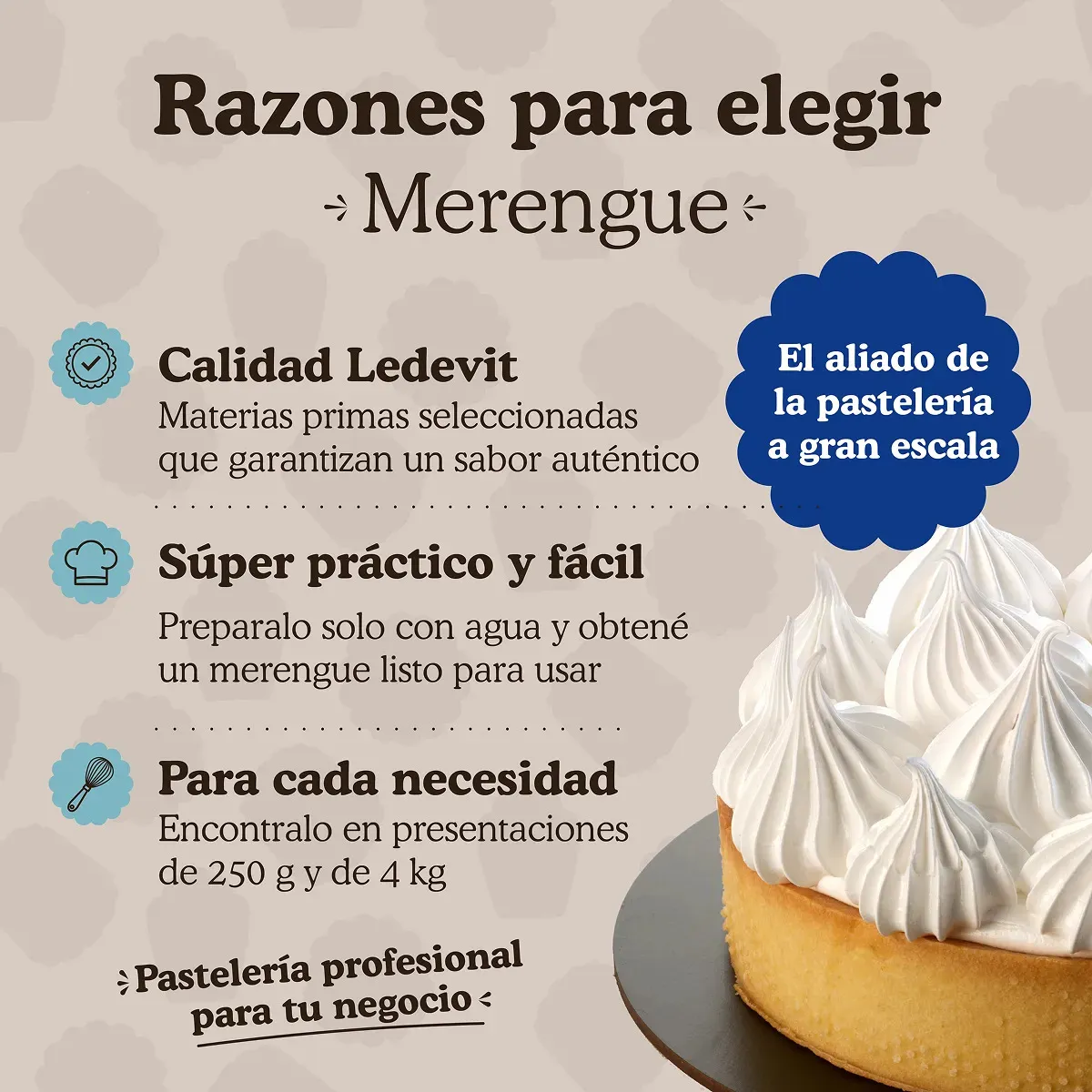 Polvo para preparar Merengue 4 kg