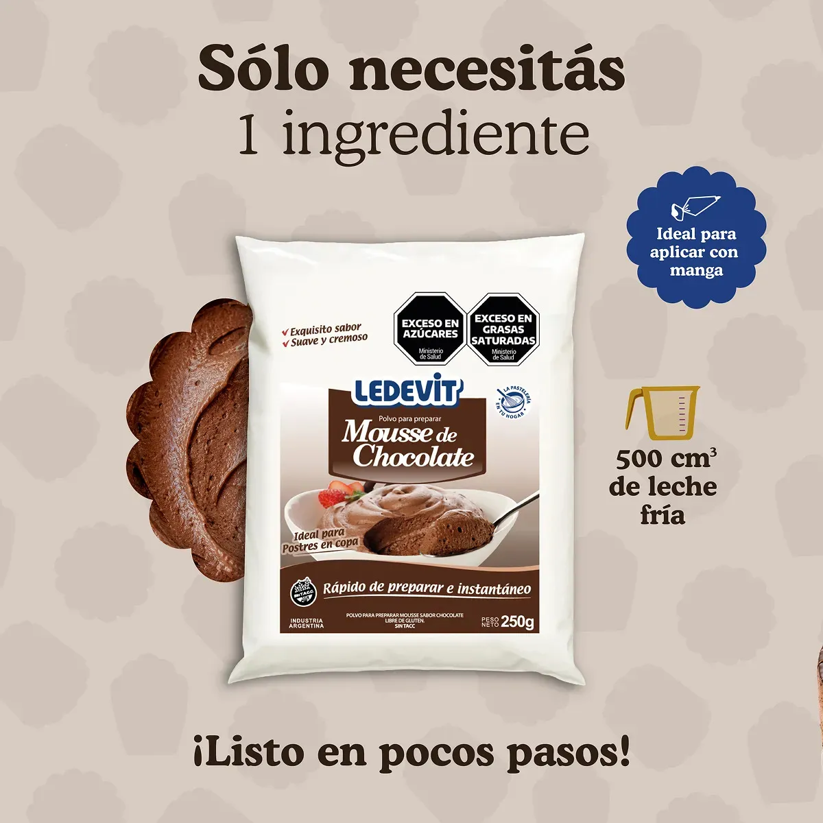 Polvo para Mousse de Chocolate 250 g