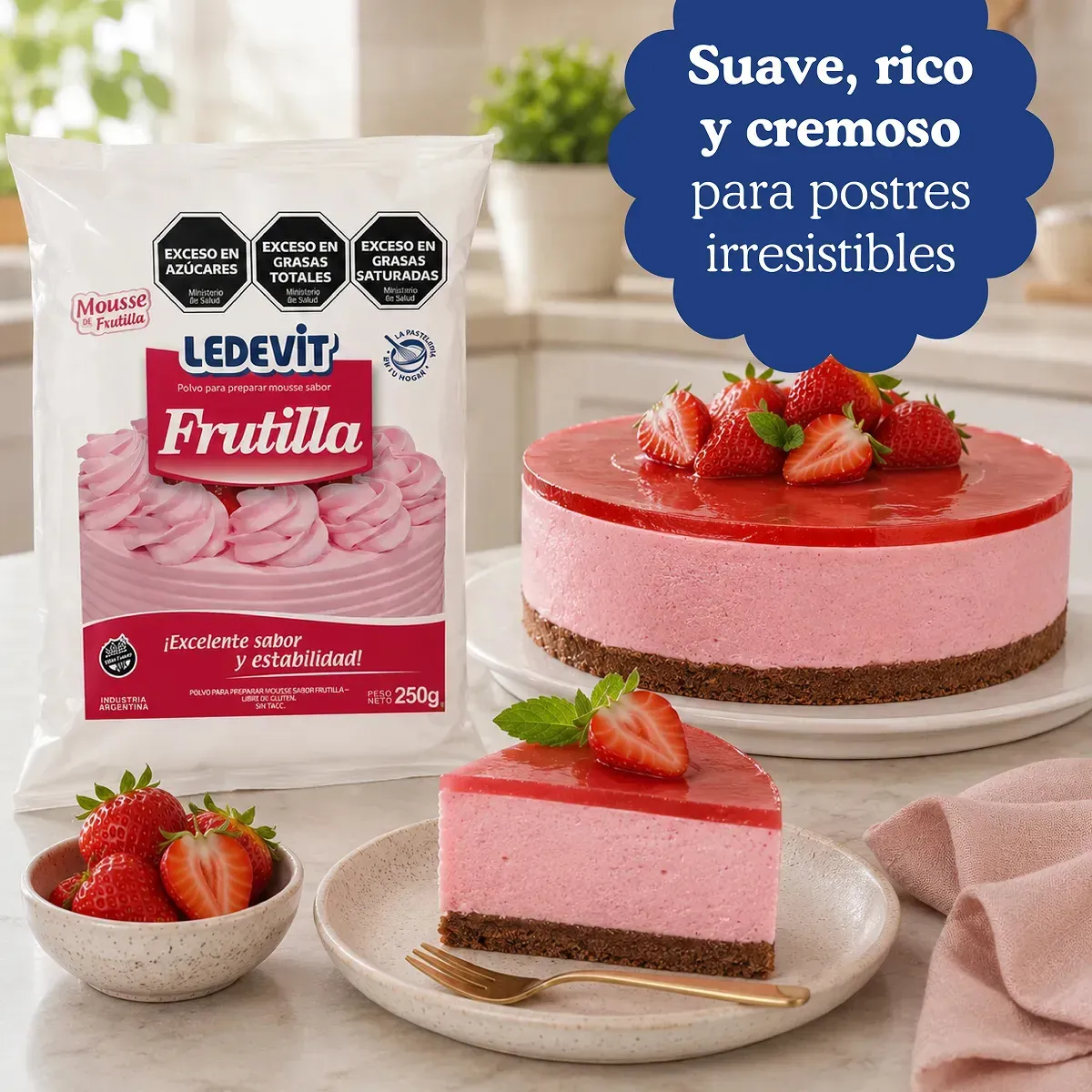 Polvo para Mousse de Frutilla 250 g