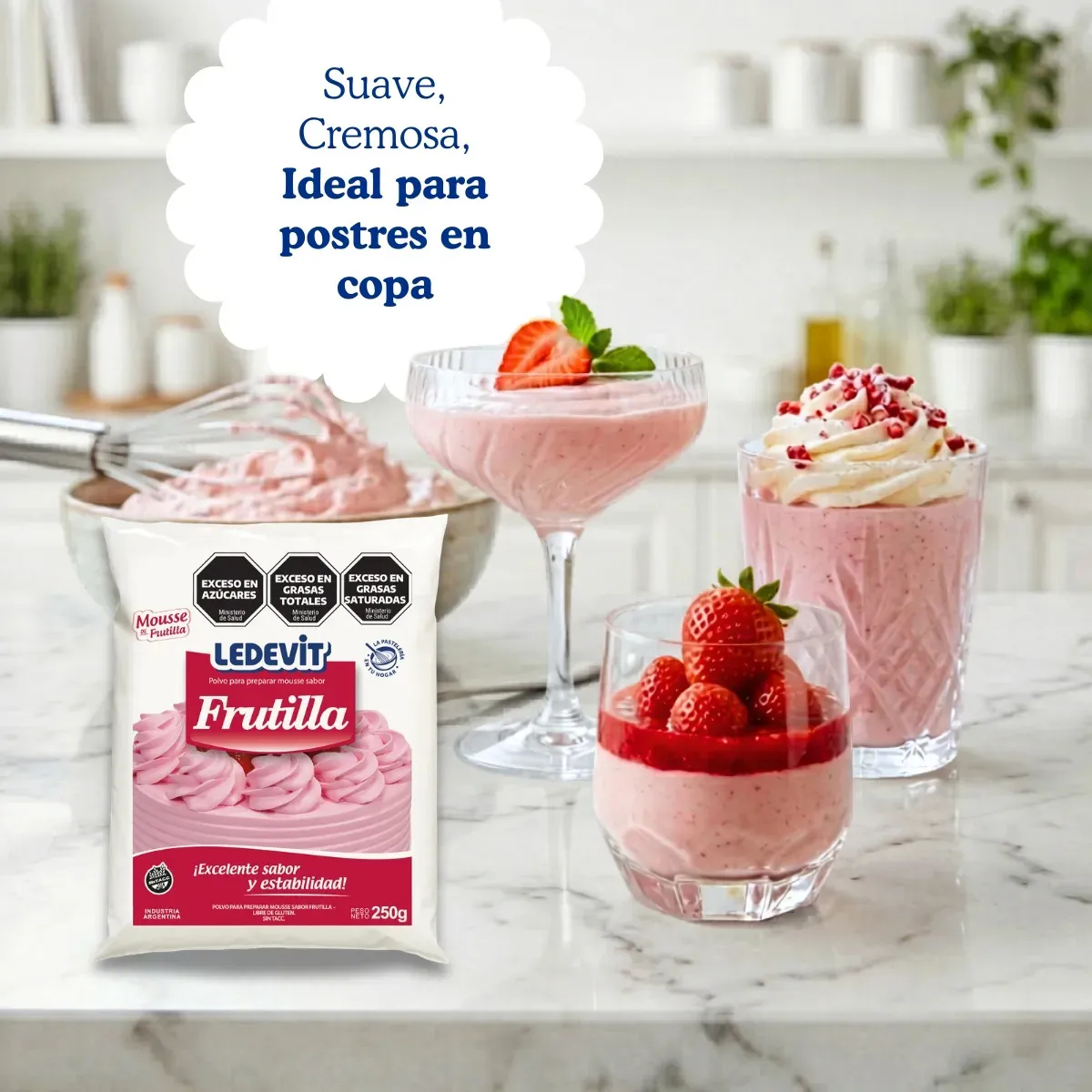 Polvo para Mousse de Frutilla 250 g