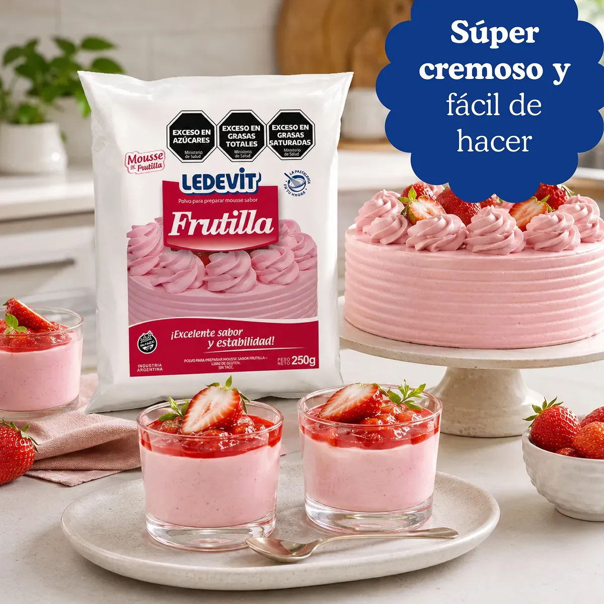 Polvo para Mousse de Frutilla 250 g