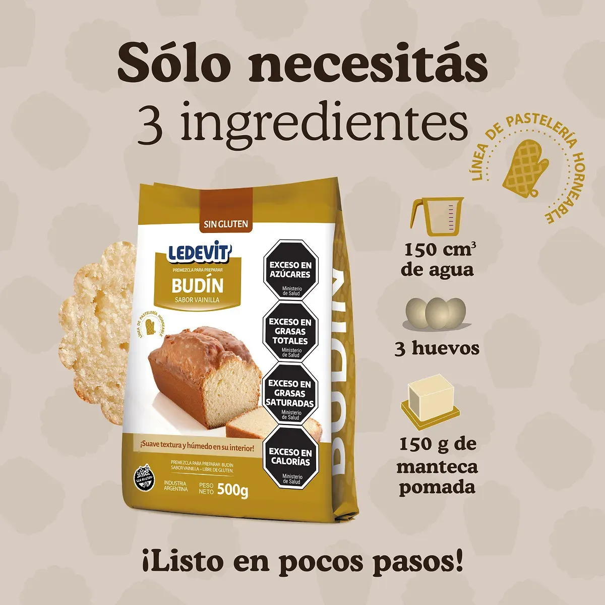 Premezcla para Budín de Vainilla 500 g