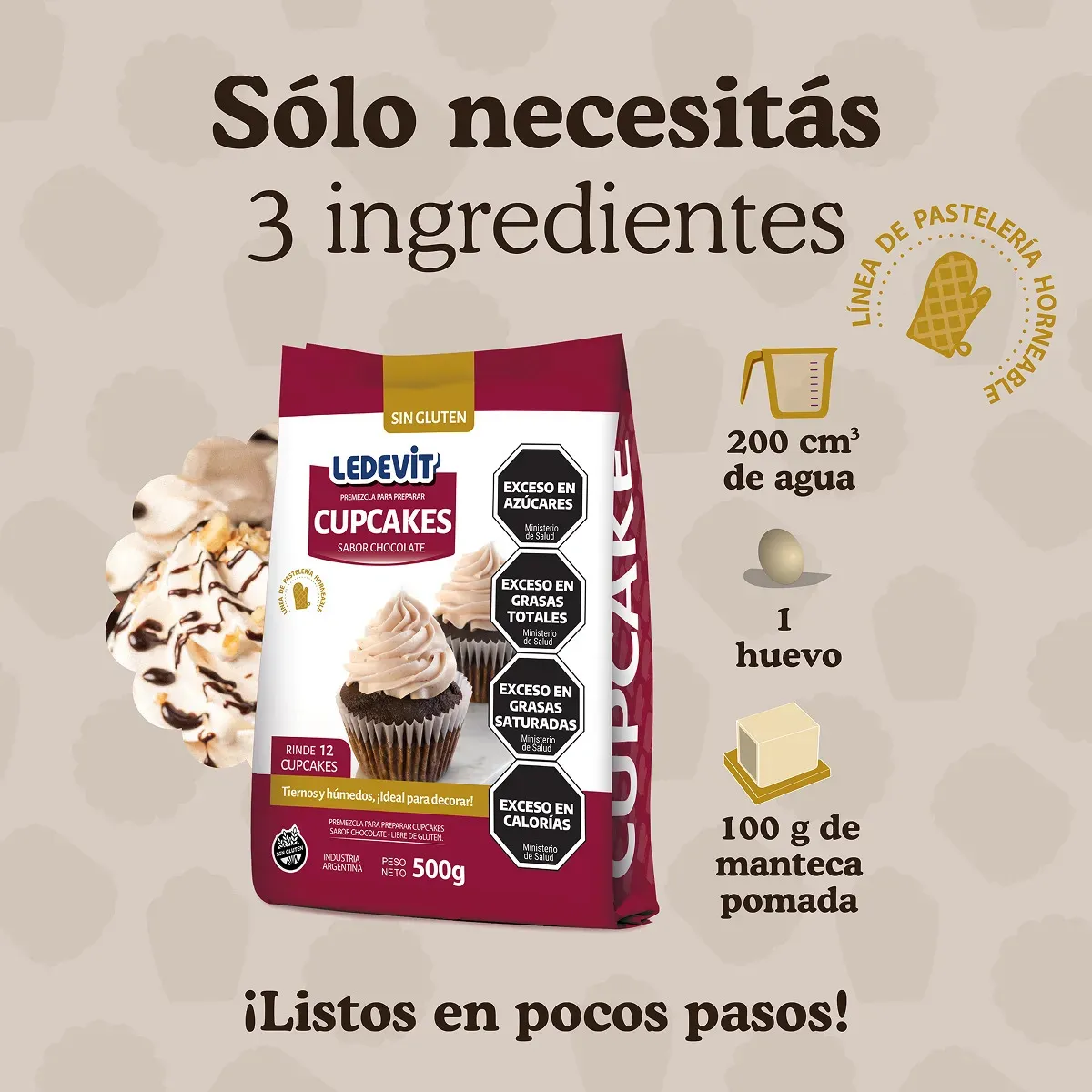 Premezcla Cupcakes Chocolate 500 g