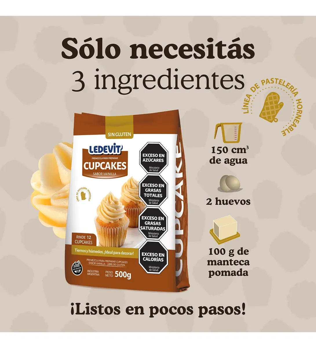 Premezcla Cupcakes Vainilla 500 g