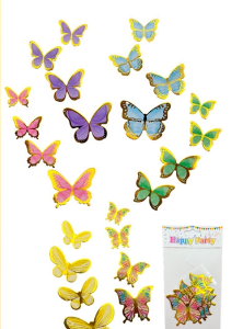 ADORNO MARIPOSA ADHESIVA BLISTER x 12 und